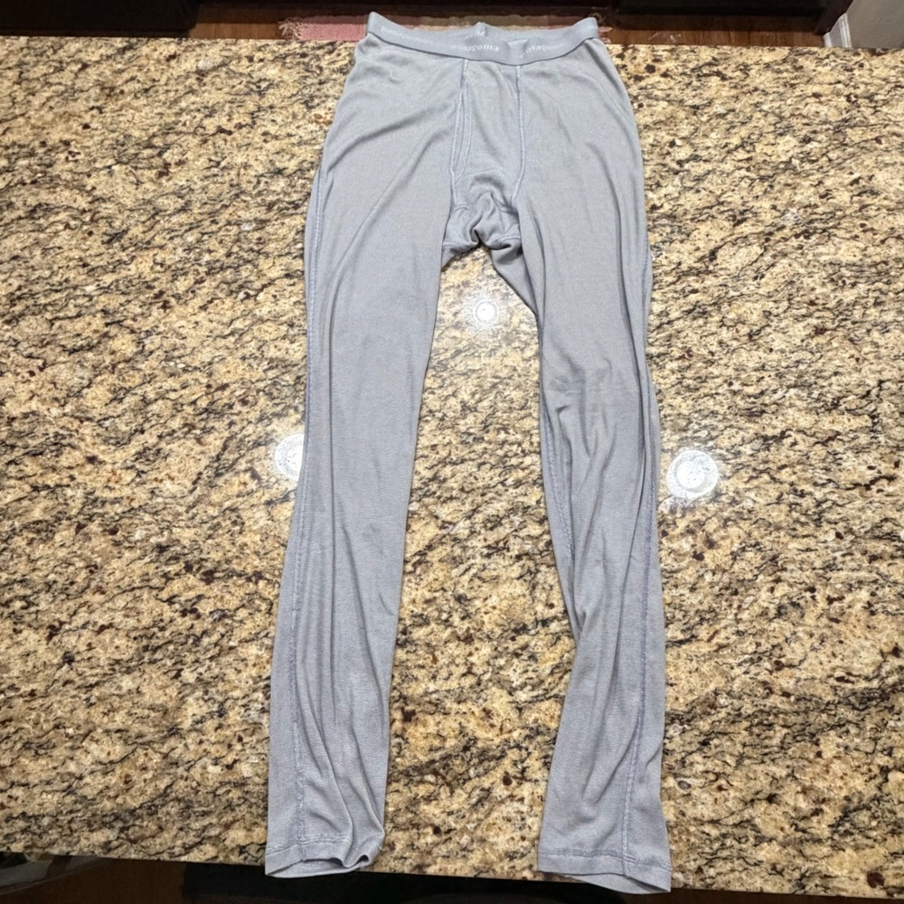 Patagonia Capilene Performance Base Layer Pants Mens Small Gray Thermal Bottoms